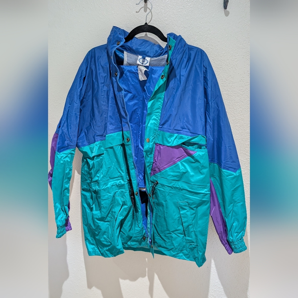 Women’s Colorblock Ski Jacket in Blue/Teal/Purple